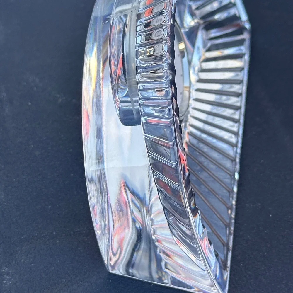VTG Marquis by Waterford Crystal Shelf Desk Mantel Clock Works - Needs A Battery